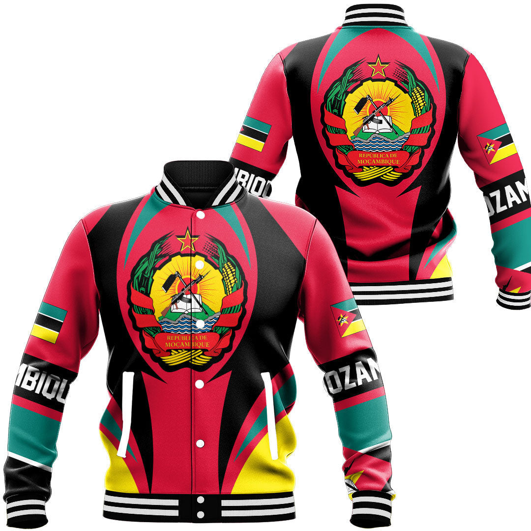 Wonder Print Shop Clothing - Mozambique Action Flag Baseball Jacket RLT7 - Wonder Print Shop