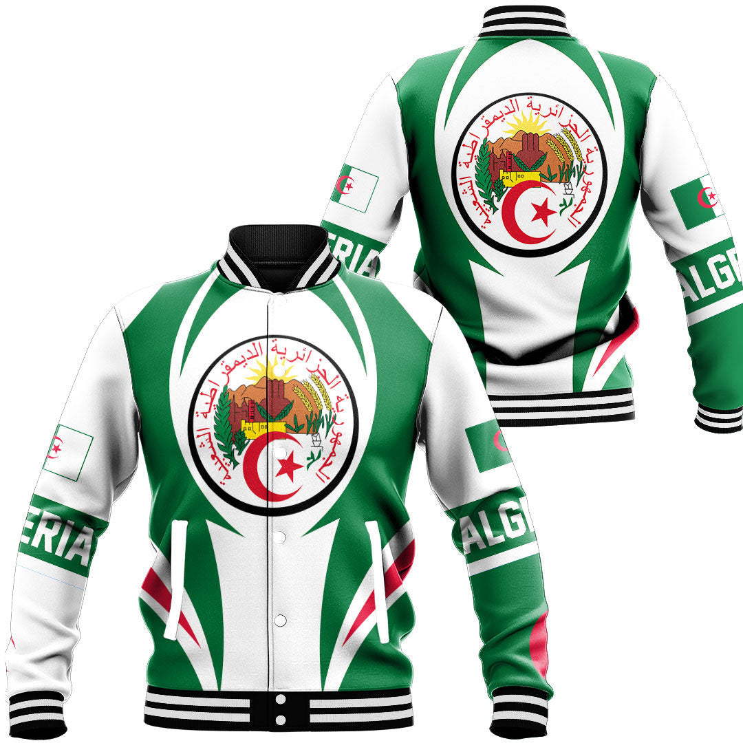 Wonder Print Shop Clothing - Algeria Action Flag Baseball Jacket RLT7 - Wonder Print Shop