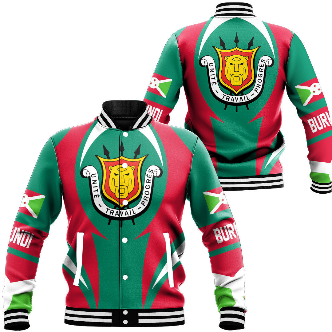 Wonder Print Shop Clothing - Burundi Action Flag Baseball Jacket RLT7 - Wonder Print Shop