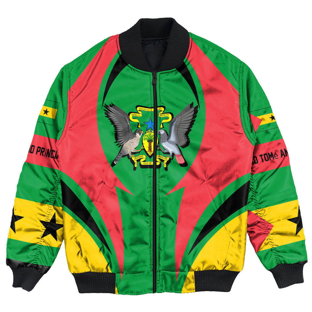 Sao Tome and Principe Action Flag Bomber Jacket RLT7 - Wonder Print Shop