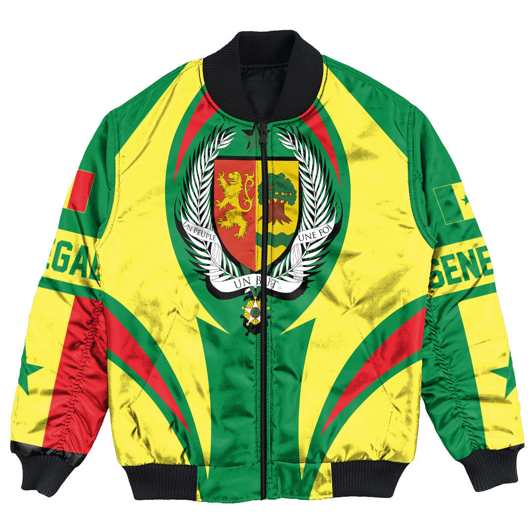 Getteestore Clothing - Senegal Action Flag Bomber Jacket RLT7 - Wonder Print Shop