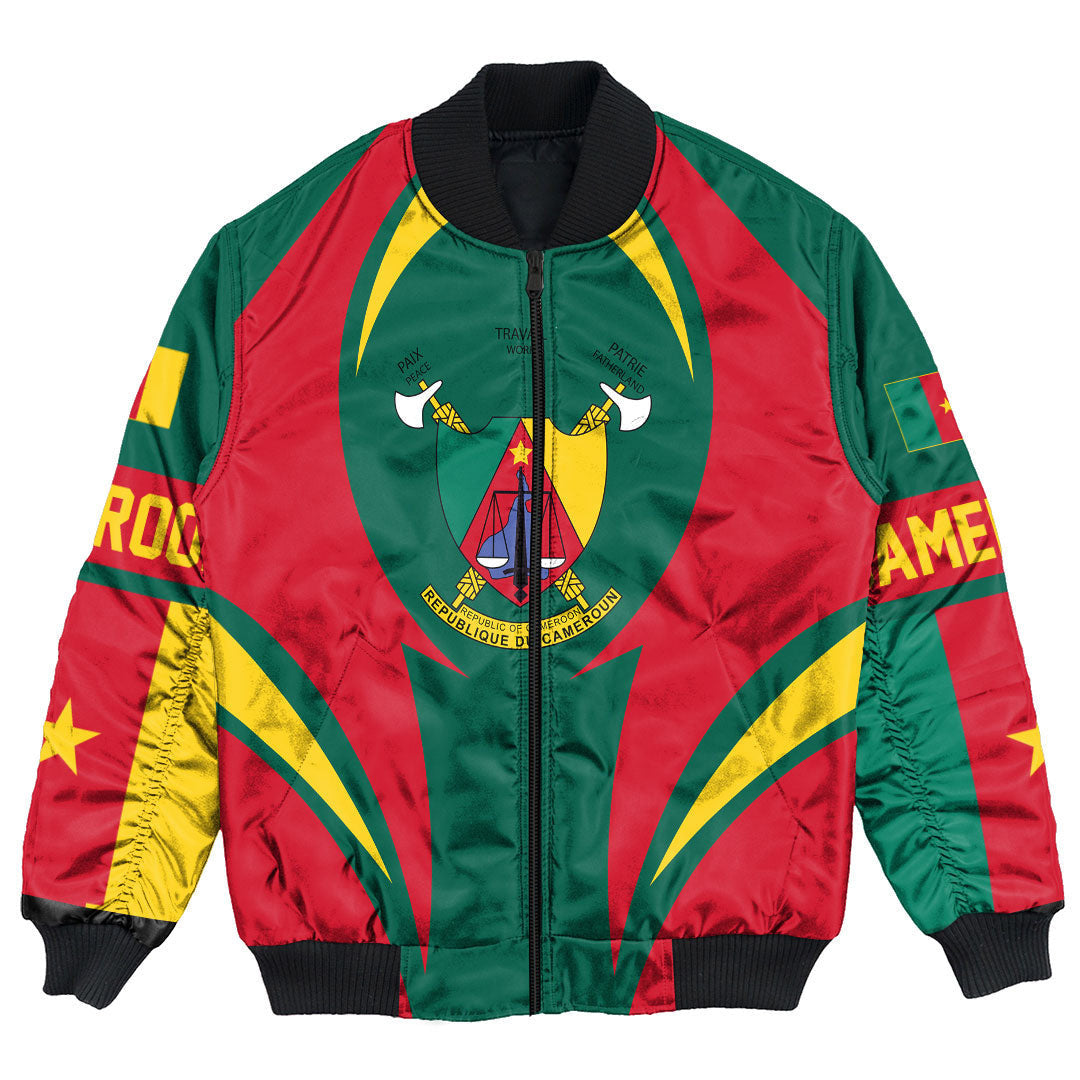 Wonder Print Shop Clothing - Cameroon Action Flag Bomber Jacket RLT7 - Wonder Print Shop