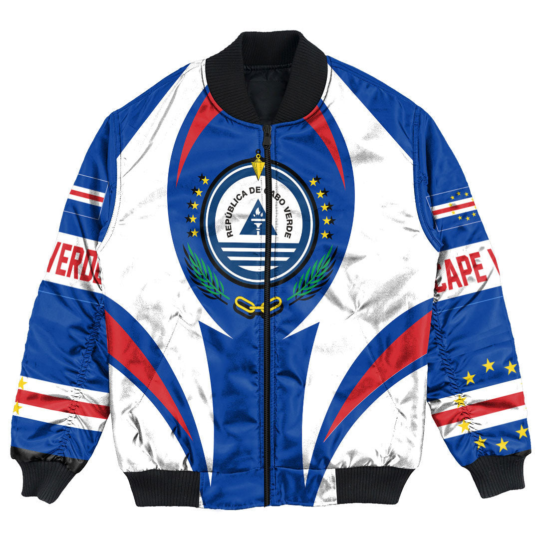 Wonder Print Shop Clothing - Cape Verde Action Flag Bomber Jacket RLT7 - Wonder Print Shop