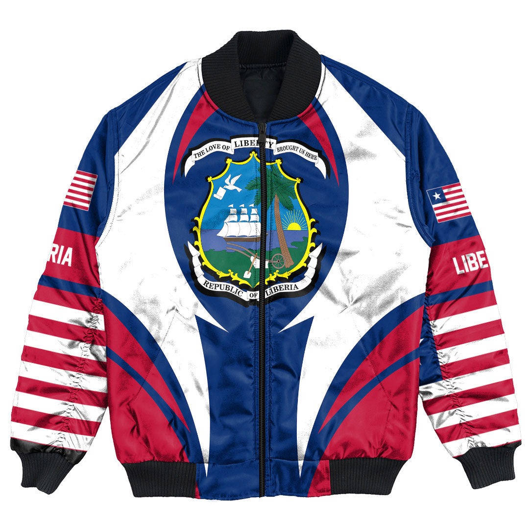 Wonder Print Shop Clothing - Liberia Action Flag Bomber Jacket RLT7 - Wonder Print Shop