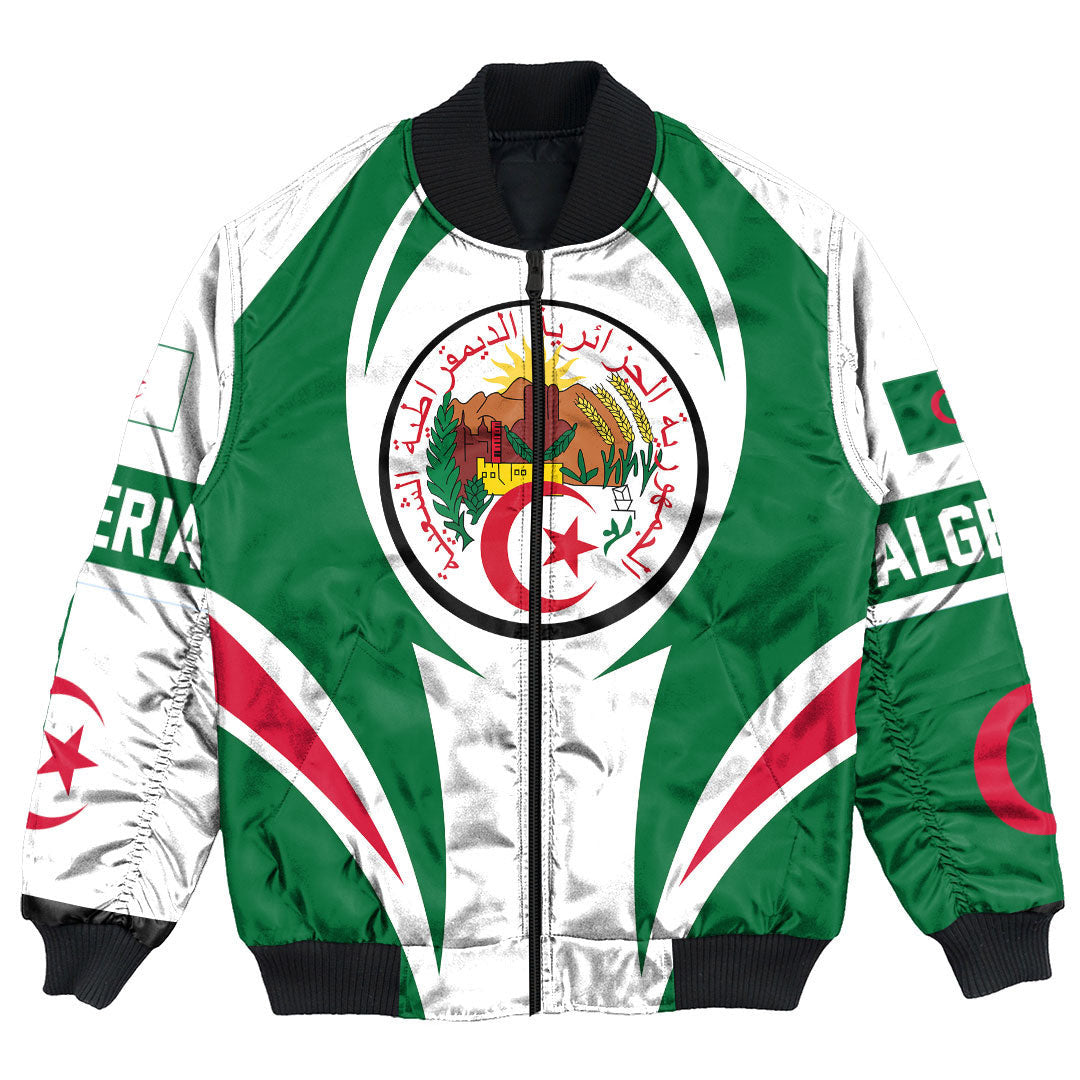 Wonder Print Shop Clothing - Algeria Action Flag Bomber Jacket RLT7 - Wonder Print Shop