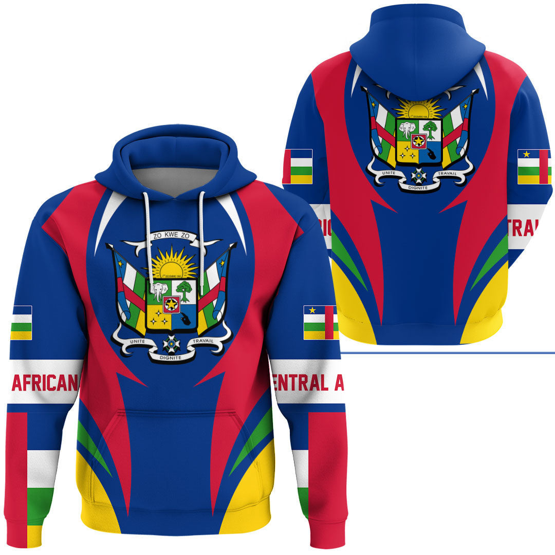 Central Africa Hoodie Action Flag RLT7 - Wonder Print Shop