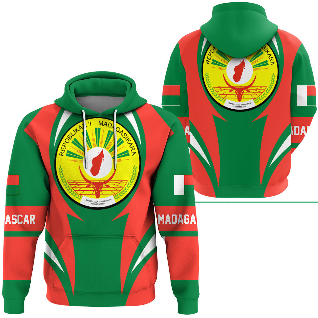 Madagascar Hoodie Action Flag RLT7 - Wonder Print Shop