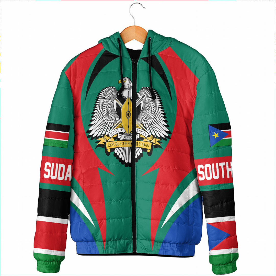 wonder-print-shop-clothing-south-sudan-action-flag-padded-hooded-jacket