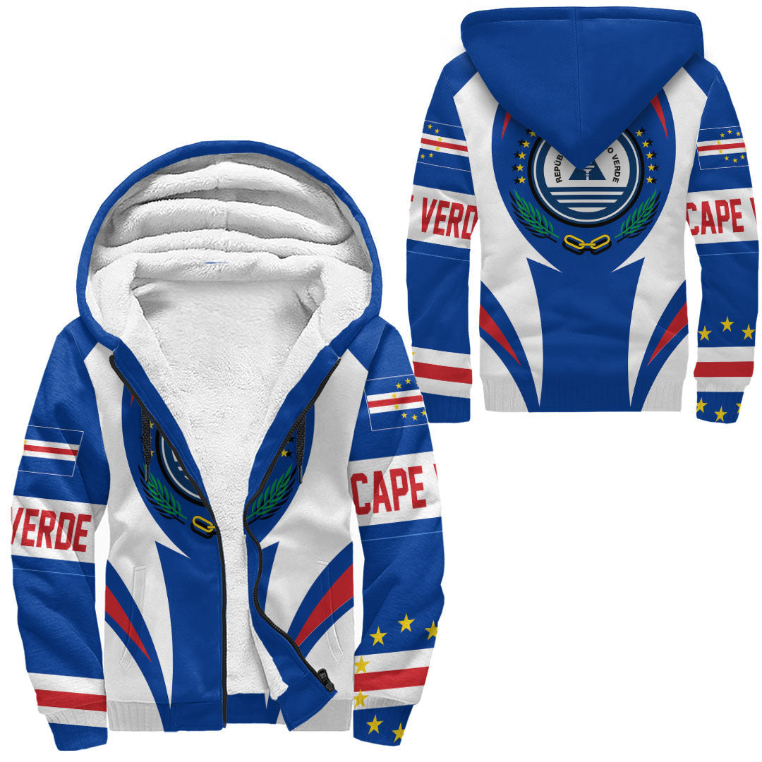 Wonder Print Shop Clothing - Cape Verde Action Flag Sherpa Hoodie RLT7 - Wonder Print Shop