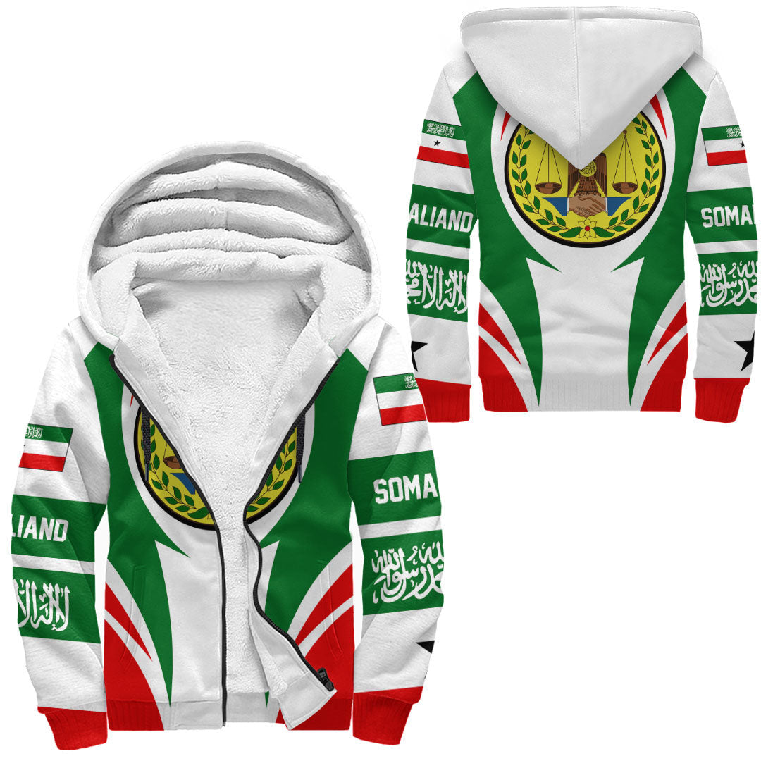 Wonder Print Shop Clothing - Somaliand Action Flag Sherpa Hoodie RLT7 - Wonder Print Shop