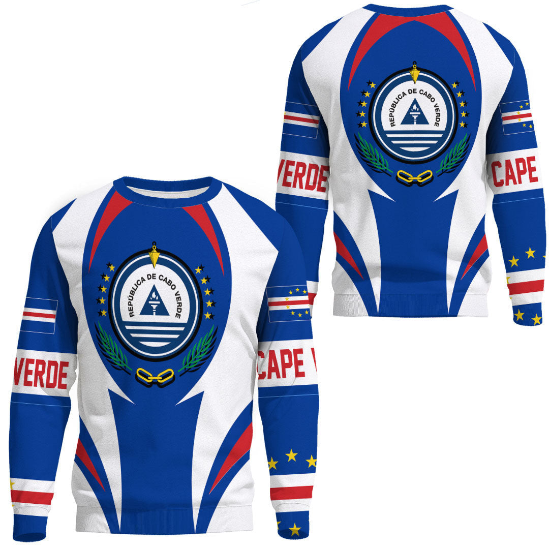 Wonder Print Shop Clothing - Cape Verde Action Flag Sweatshirts RLT7 - Wonder Print Shop