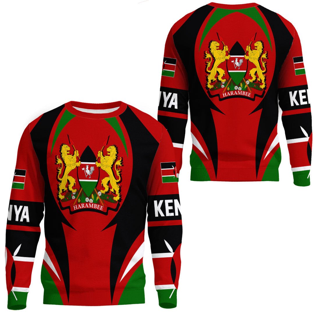 Wonder Print Shop Clothing - Kenya Action Flag Sweatshirts RLT7 - Wonder Print Shop