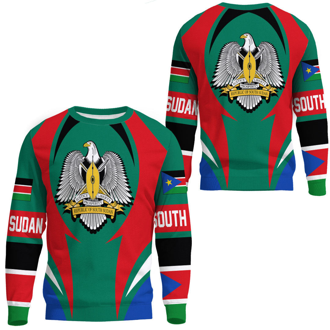 Wonder Print Shop Clothing - South Sudan Action Flag Sweatshirts RLT7 - Wonder Print Shop