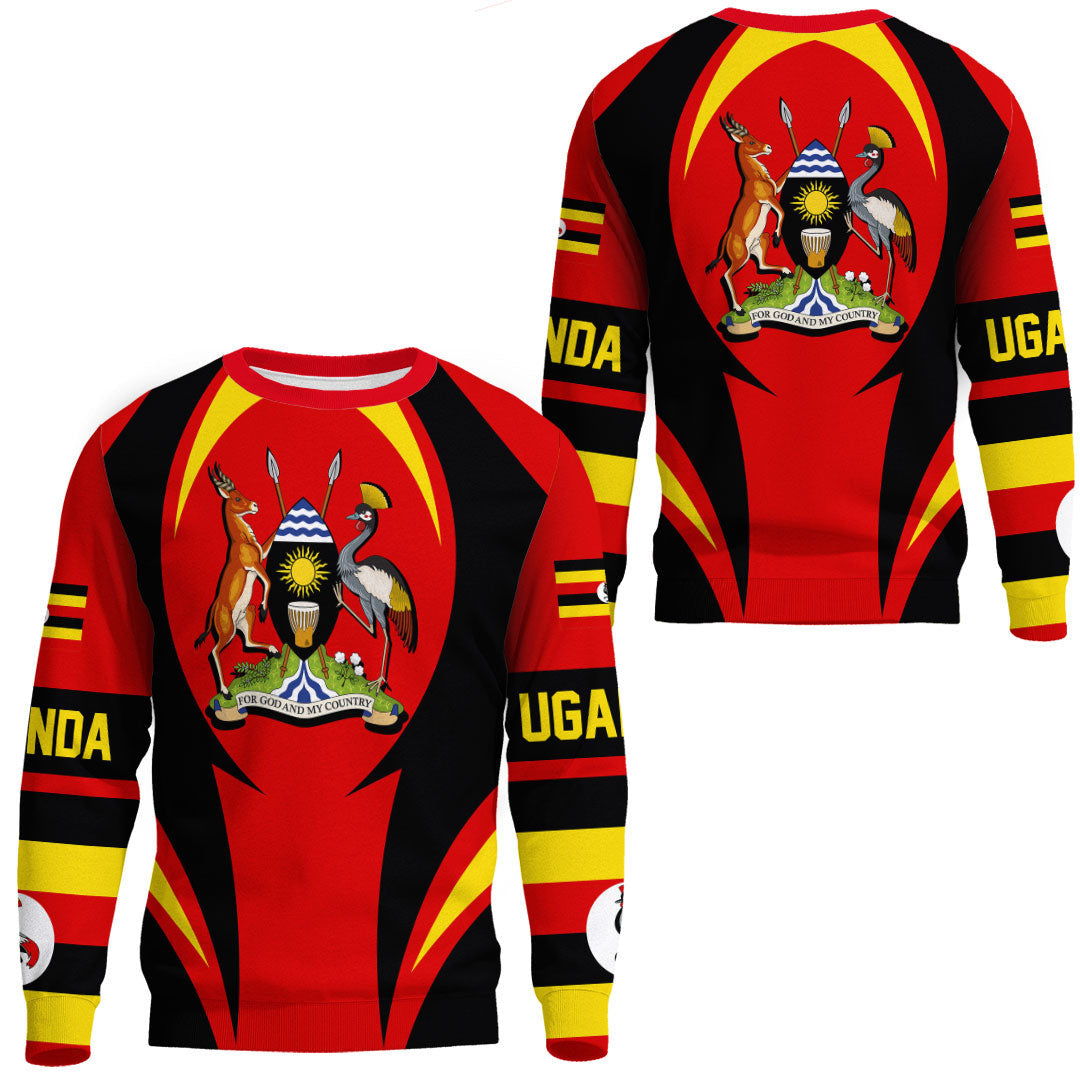 Wonder Print Shop Clothing - Uganda Action Flag Sweatshirts RLT7 - Wonder Print Shop