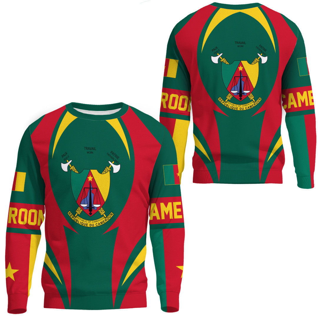 Wonder Print Shop Clothing - Cameroon Action Flag Sweatshirts RLT7 - Wonder Print Shop