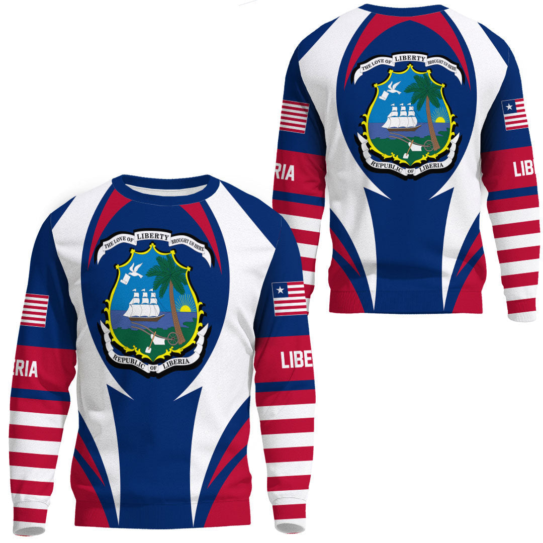 Wonder Print Shop Clothing - Liberia Action Flag Sweatshirts RLT7 - Wonder Print Shop