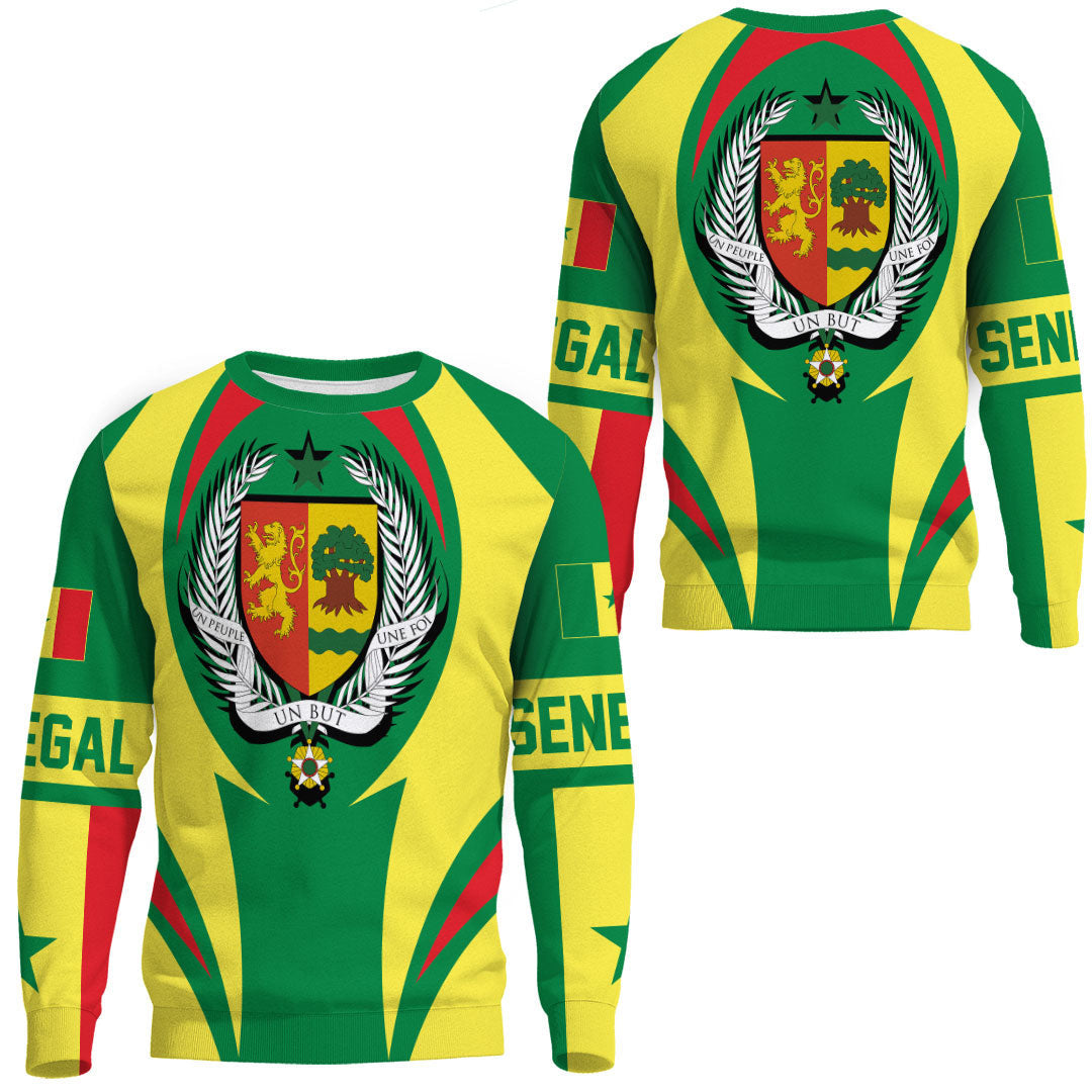 Wonder Print Shop Clothing - Senegal Action Flag Sweatshirts RLT7 - Wonder Print Shop