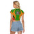 Wonder Print Shop Clothing - Zambia Action Flag Women's Raglan Cropped T shirt RLT7 - Wonder Print Shop