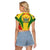 Wonder Print Shop Clothing - Zimbabwe Action Flag Women's Raglan Cropped T shirt RLT7 - Wonder Print Shop