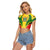 Wonder Print Shop Clothing - Zimbabwe Action Flag Women's Raglan Cropped T shirt RLT7 - Wonder Print Shop