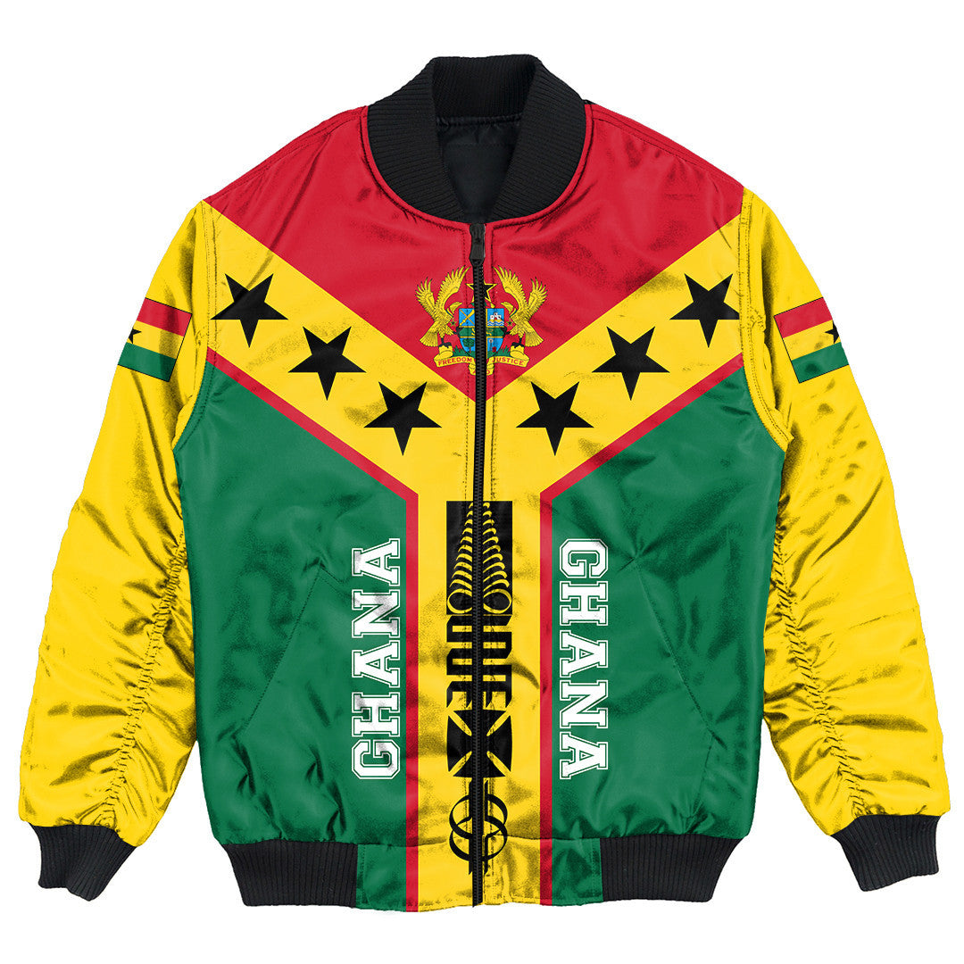 Wonder Print Shop Clothing - Ghana Rising Symbol Adinkra Tattoo Bomber Jackets RLT7 - Wonder Print Shop