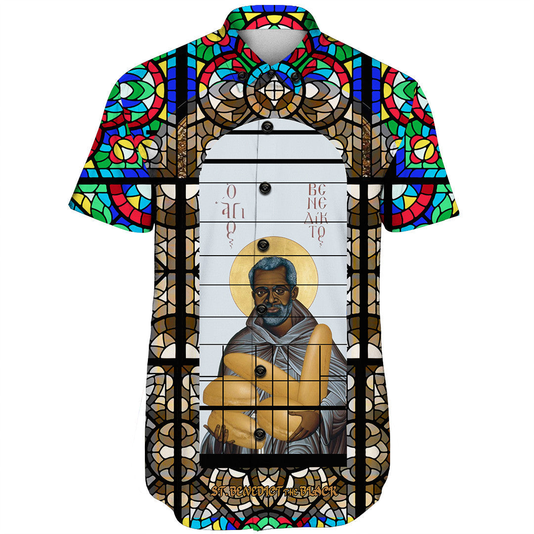 saint-benedict-of-the-african-on-stained-glass-shorts-sleeve-shirt