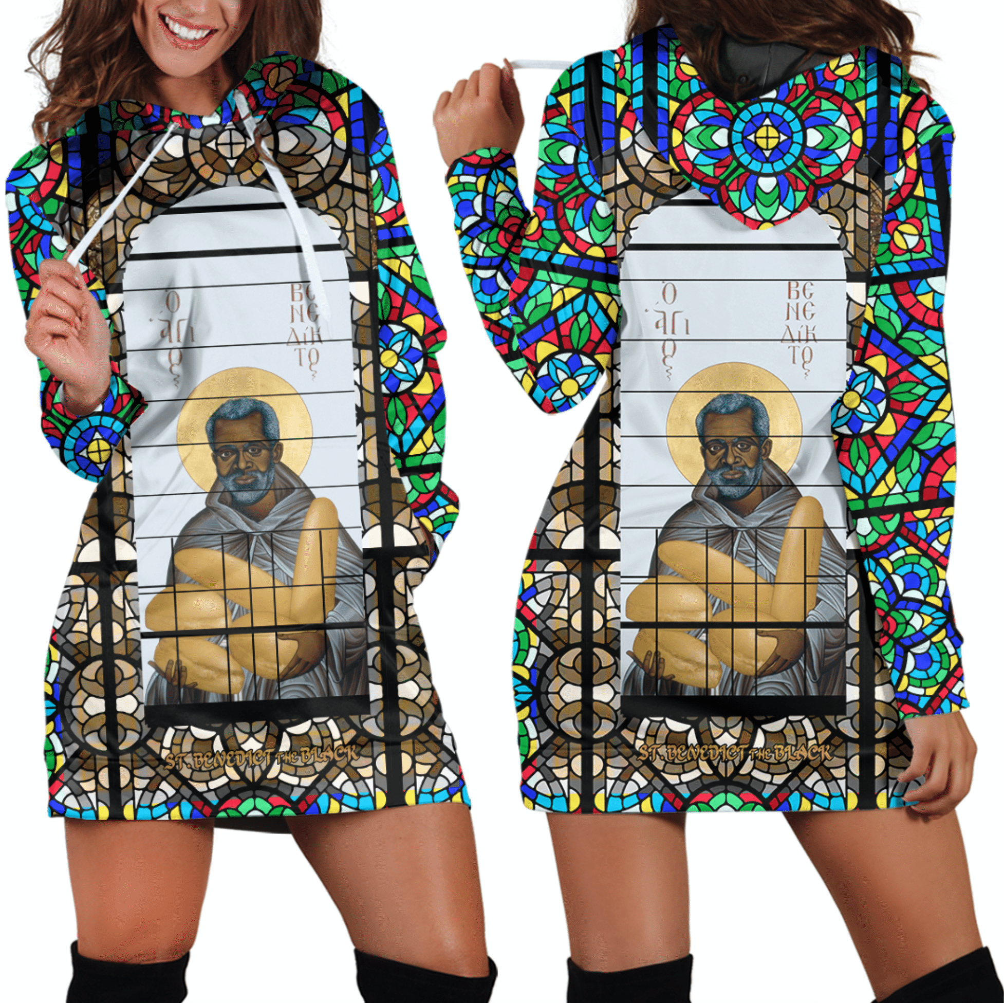 saint-benedict-of-the-african-on-stained-glass-hoodie-dress