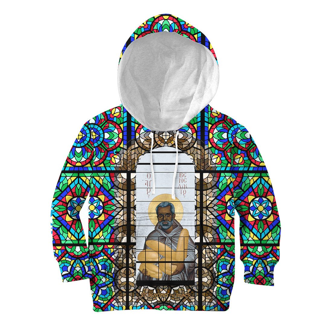 saint-benedict-of-the-african-on-stained-glass-hoodie-kid