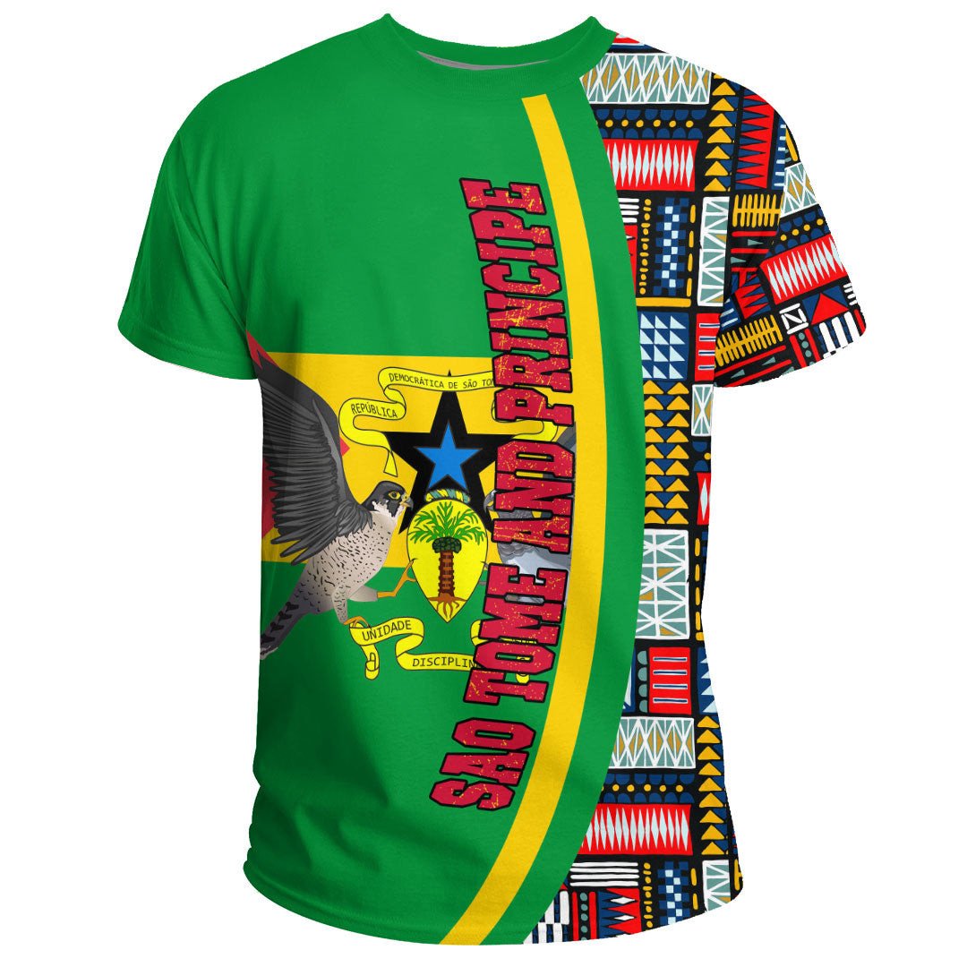 Sao Tome and Principe Flag and Kente Pattern Special RLT13 - Wonder Print Shop