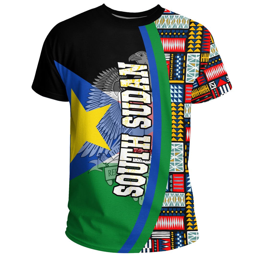 South Sudan Flag and Kente Pattern Special RLT13 - Wonder Print Shop