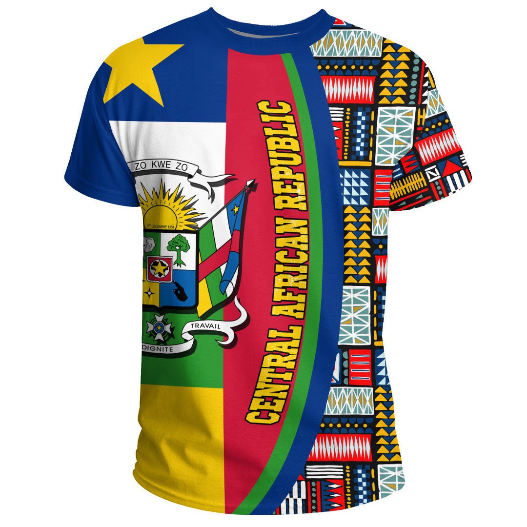 Central Africa Republic Flag and Kente Pattern Special RLT13 - Wonder Print Shop