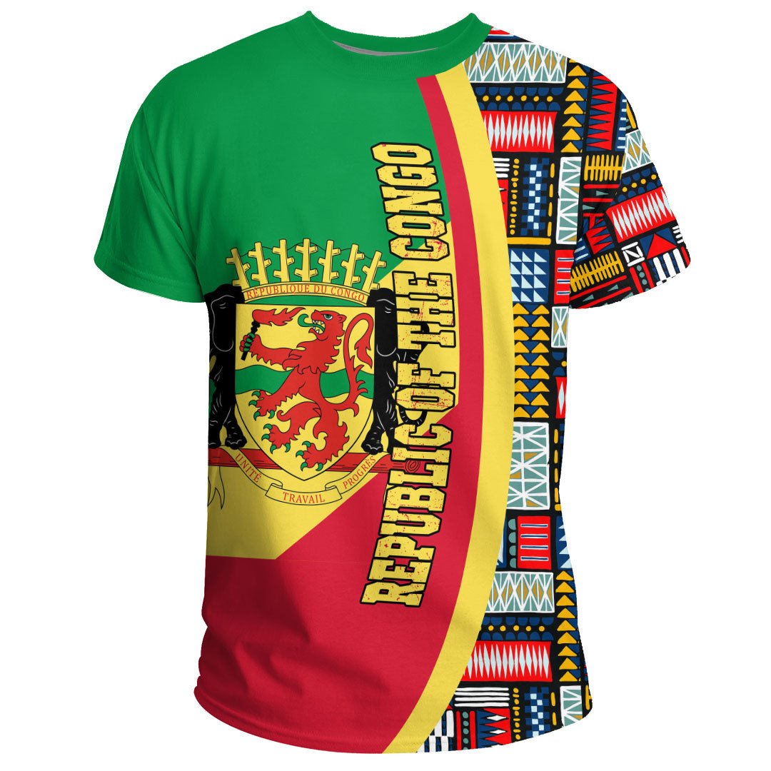 Republic of the Congo Flag and Kente Pattern Special RLT13 - Wonder Print Shop