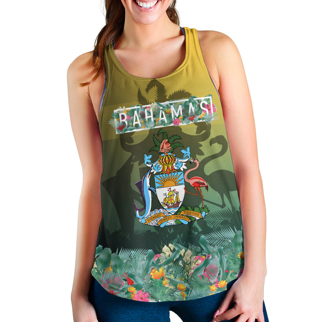 Bahamas Flag and Coat of Arms Special Style Women's Racerback Tank RLT13 - Wonder Print Shop