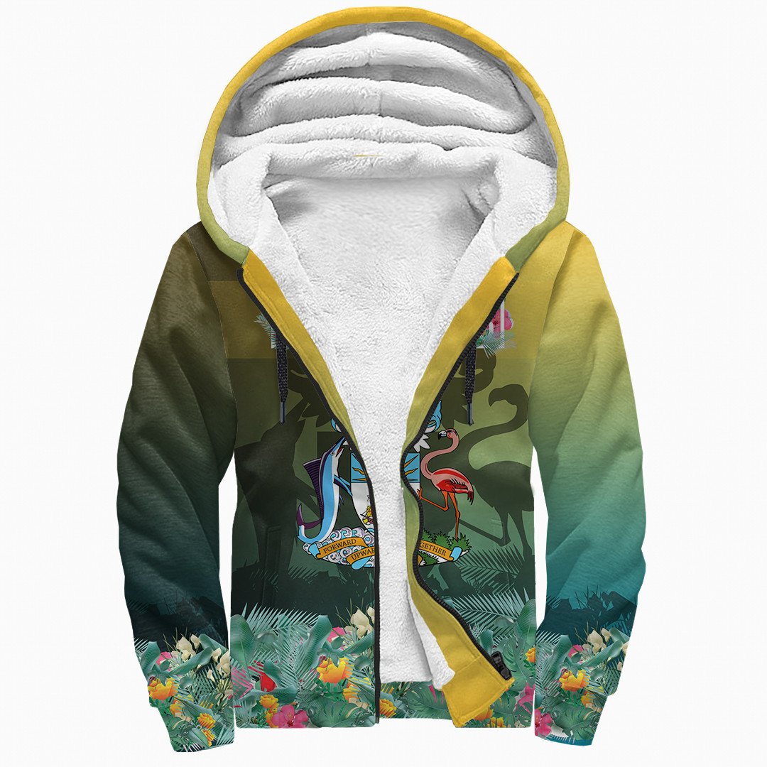 Bahamas Flag and Coat of Arms Special Style Sherpa Hoodie RLT13 - Wonder Print Shop