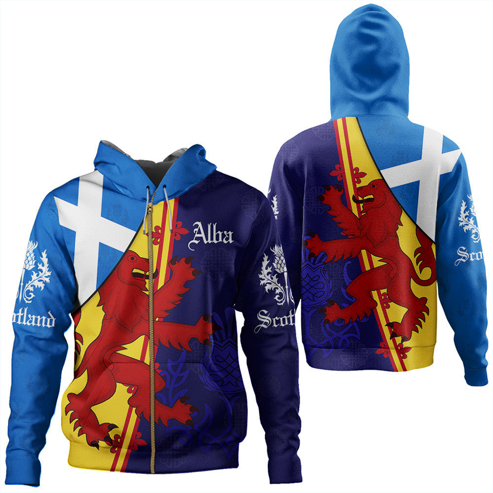 Scotland Alba Thistle Zip Hoodie RLT12 - Wonder Print Shop