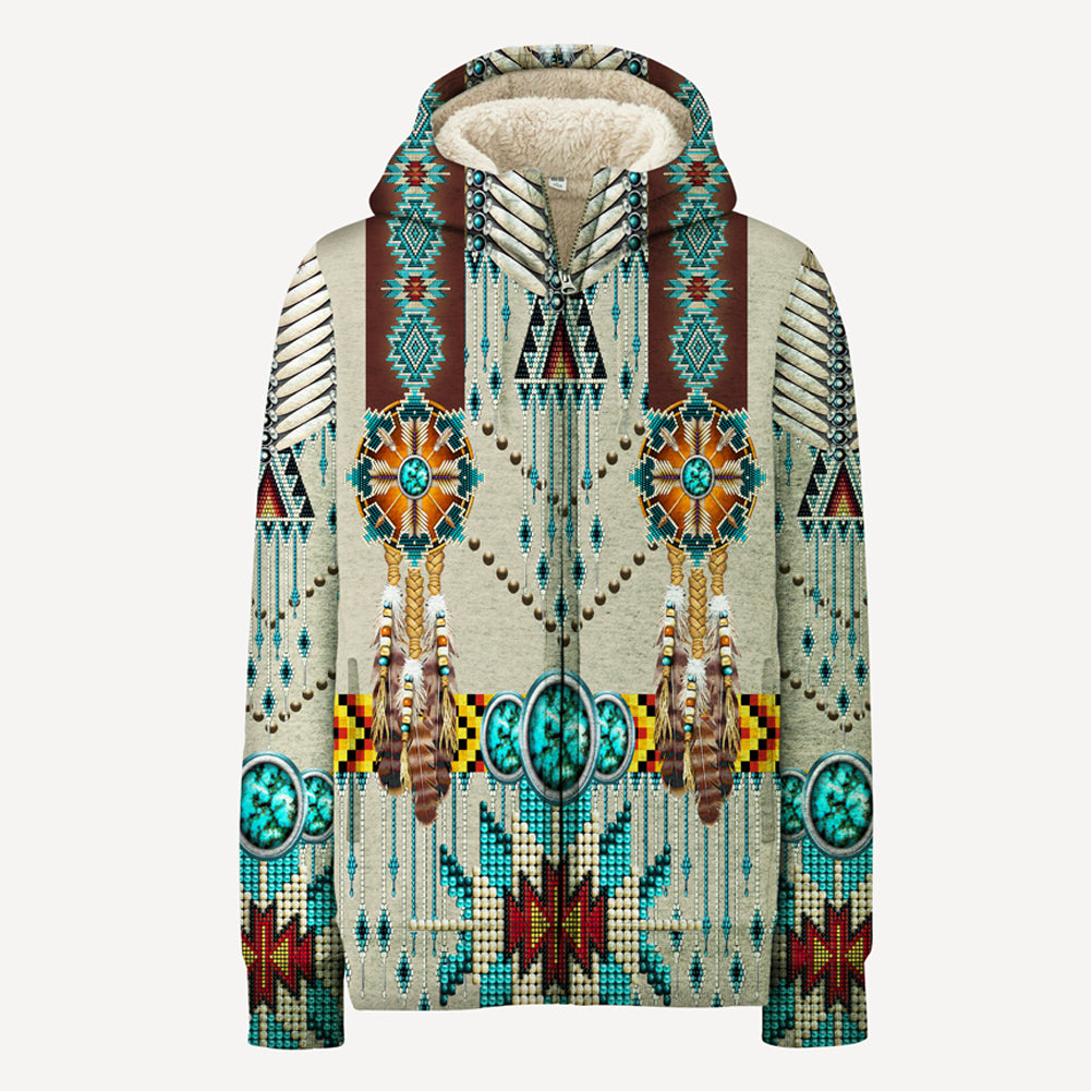 native-american-turquoise-blue-pattern-breastplate-3d-fleece-hoodie