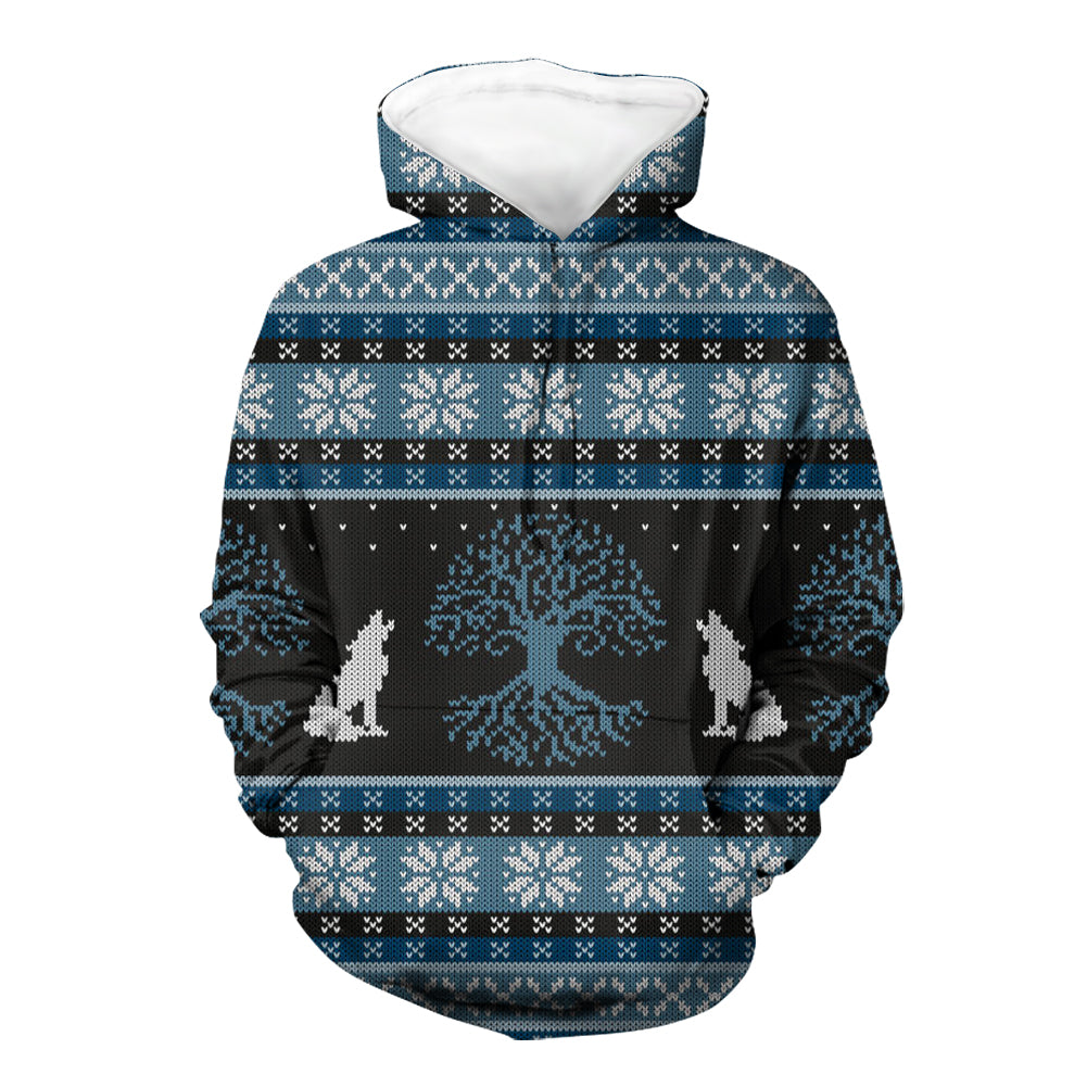 Wolf and Tree Pattern Native American 3D Hoodie LT10 - Wonder Print Shop