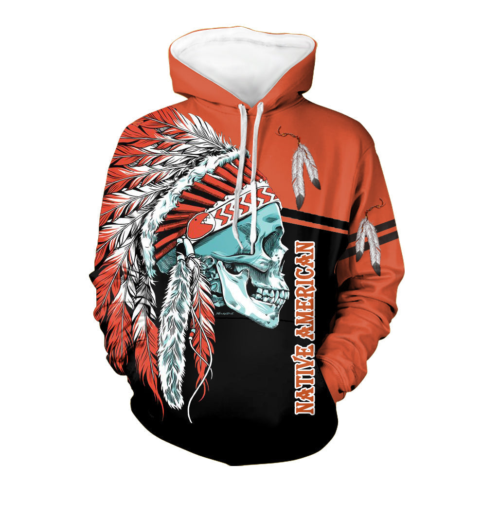 Red Skull Chief Native American 3D Hoodie LT10 - Wonder Print Shop