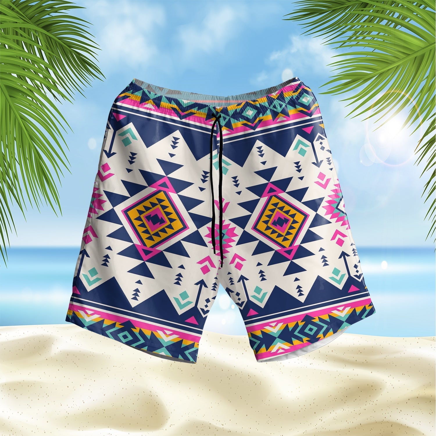 pink-pattern-native-american-hawaiian-shorts