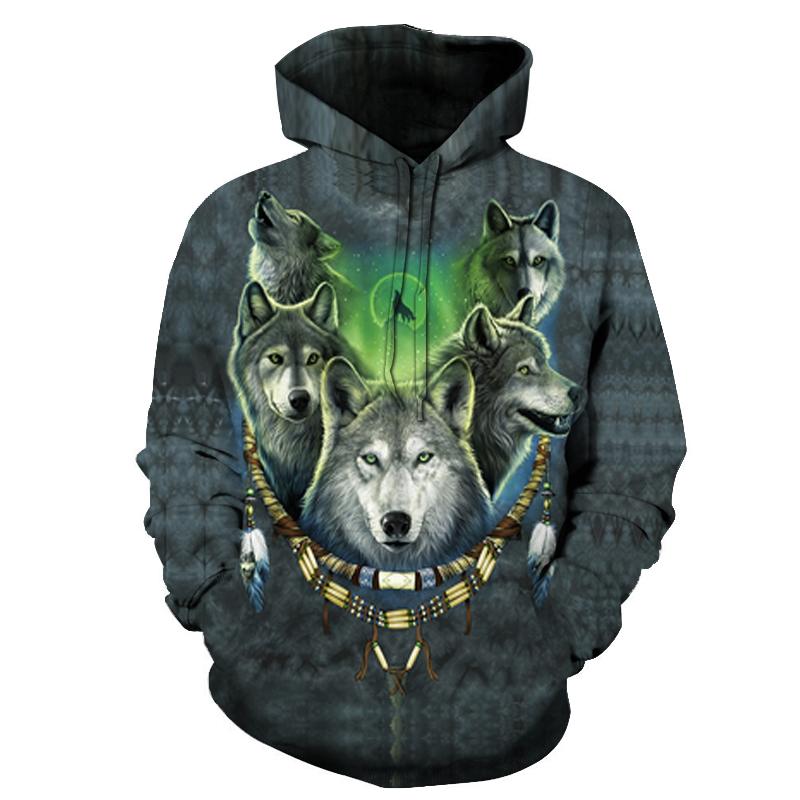 Wolfs Native American All Over Hoodie LT10 - Wonder Print Shop