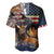 Deer Hunting American Flag Deciduous Forest Pattern Baseball Jersey - Wonder Print Shop