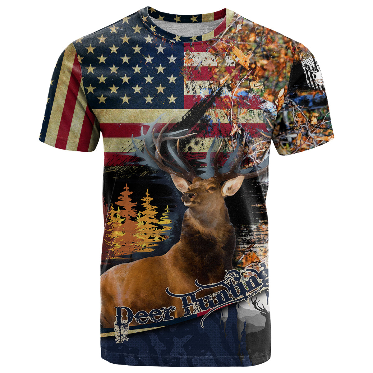 deer-hunting-american-flag-deciduous-forest-pattern-t-shirt