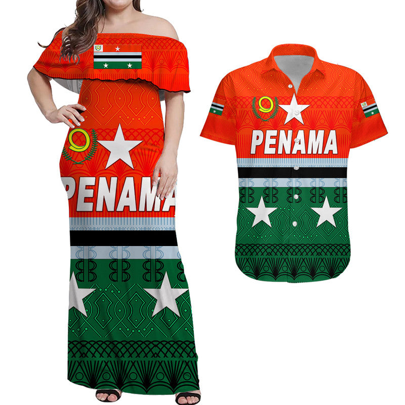 Penama Province Matching Hawaiian Outfits For Couples Vanuatu Pattern Traditional Style LT8 - Wonder Print Shop