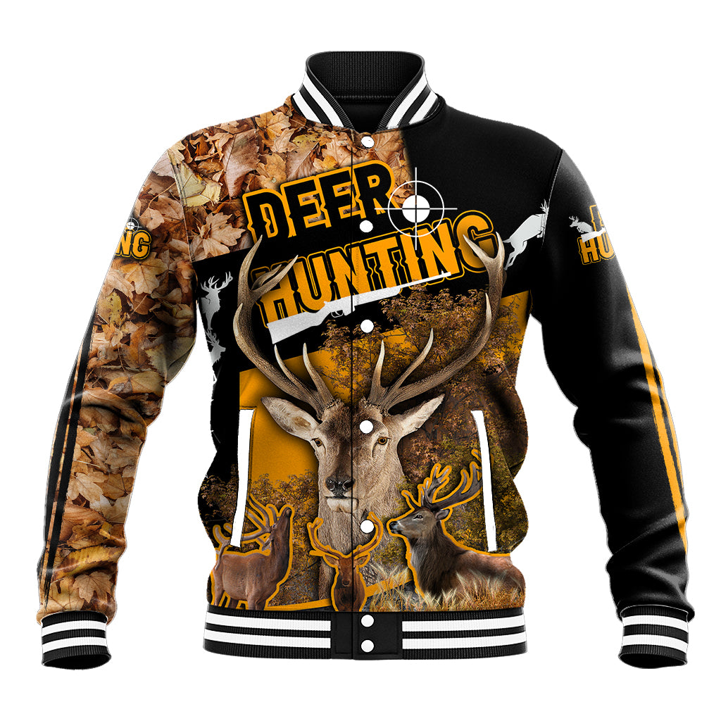 Deer Hunting Fall Of The Leaf Pattern Baseball Jacket - Wonder Print Shop