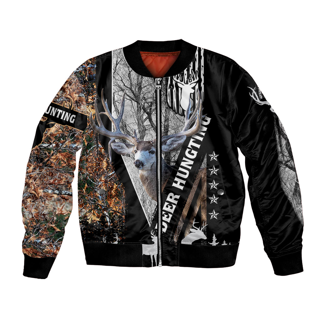 Deer Hunting Deciduous Forest Pattern Bomber Jacket - Wonder Print Shop