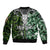 deer-hunting-green-abstract-pattern-sleeve-zip-bomber-jacket