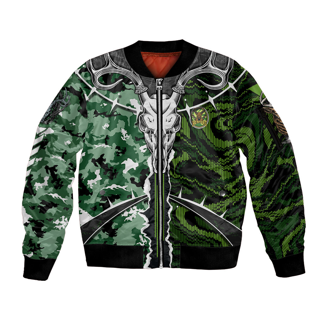 deer-hunting-green-abstract-pattern-sleeve-zip-bomber-jacket