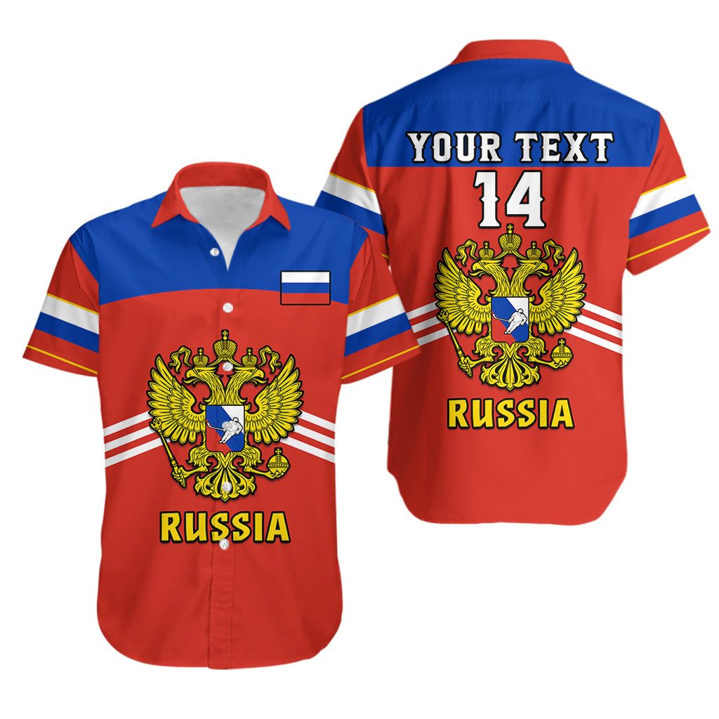 (Custom Text And Number) Russia Hockey 2023 Red Sporty Style Hawaiian Shirt - Wonder Print Shop