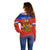 (Custom Text And Number) Russia Hockey 2023 Red Sporty Style Off Shoulder Sweater - Wonder Print Shop