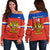 (Custom Text And Number) Russia Hockey 2023 Red Sporty Style Off Shoulder Sweater - Wonder Print Shop